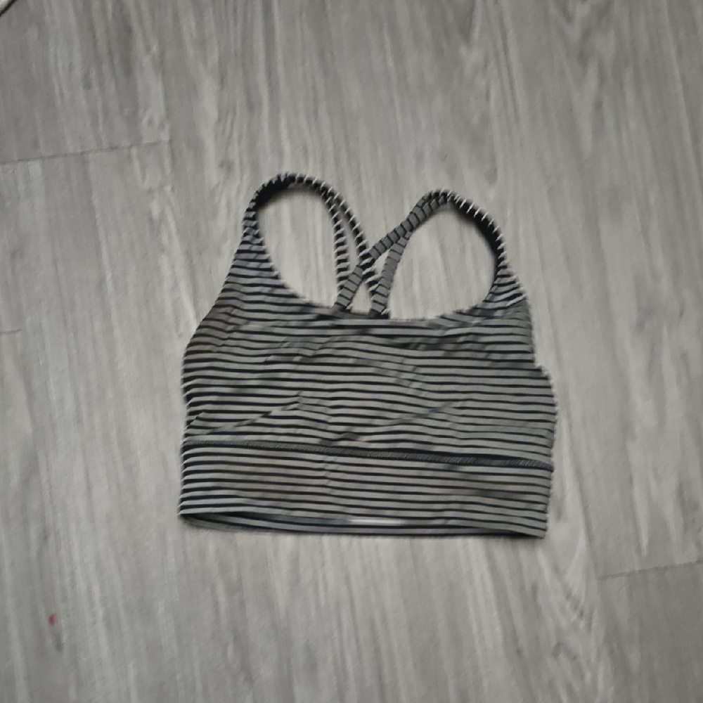 Lululemon Energy Sports Bra 6 Mod Stripe Black White